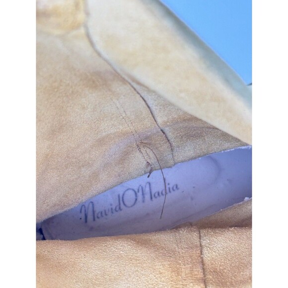 Navid O Nadia Women Boots Yellow Suede Mid Calf Pointed Heeled Designer 41 US 10 - Picture 12 of 12